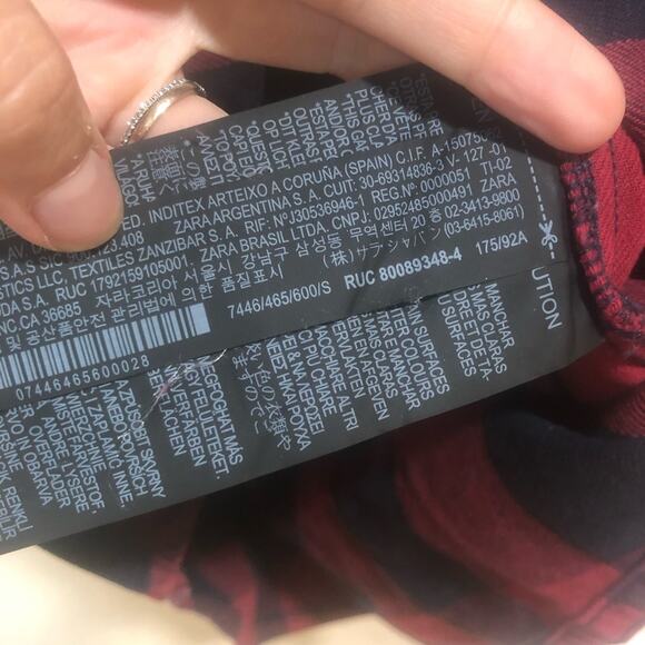 Zara relaxed red blue plaid flannel fit button up shirt - Picture 5 of 6